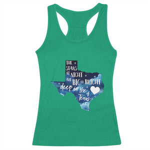 Texas Pride Racerback Tank Top The Stars at Night Are Big and Bright TS02 Irish Green Print Your Wear