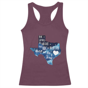 Texas Pride Racerback Tank Top The Stars at Night Are Big and Bright TS02 Maroon Print Your Wear