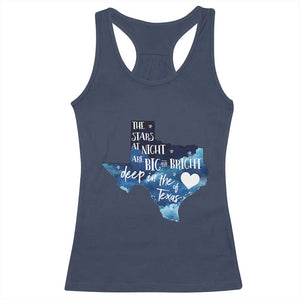 Texas Pride Racerback Tank Top The Stars at Night Are Big and Bright TS02 Navy Print Your Wear