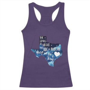 Texas Pride Racerback Tank Top The Stars at Night Are Big and Bright TS02 Purple Print Your Wear
