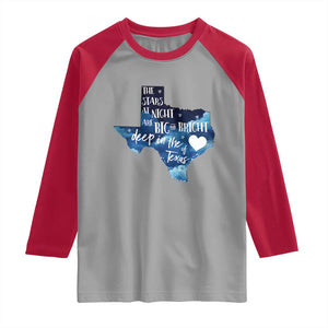 Texas Pride Raglan Shirt The Stars at Night Are Big and Bright TS02 Sport Gray Red Print Your Wear