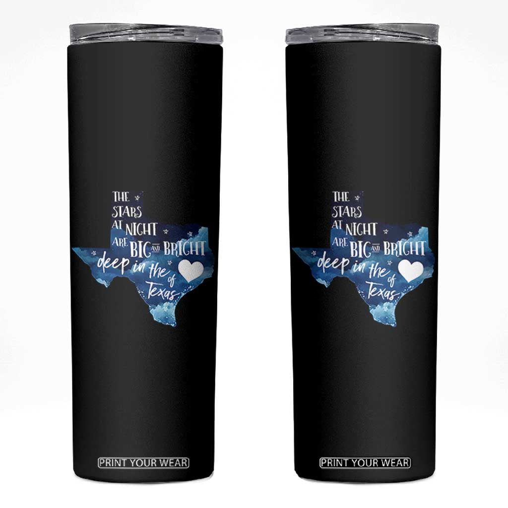 Texas Pride Skinny Tumbler The Stars at Night Are Big and Bright TS02 Black Print Your Wear