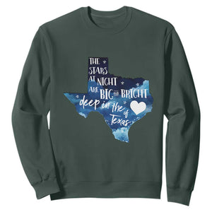 Texas Pride Sweatshirt The Stars at Night Are Big and Bright TS02 Dark Forest Green Print Your Wear