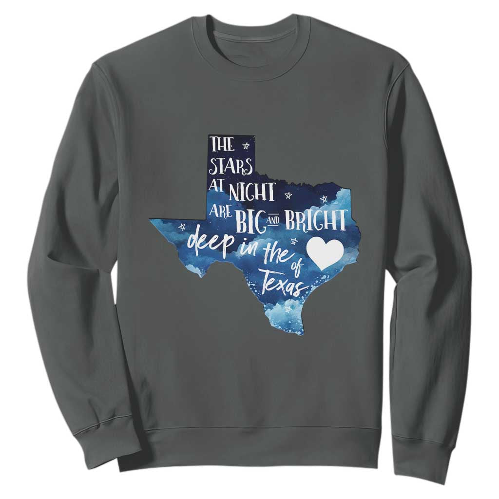 Texas Pride Sweatshirt The Stars at Night Are Big and Bright TS02 Dark Heather Print Your Wear