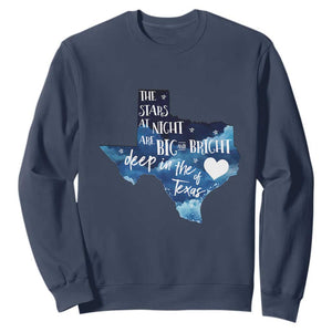 Texas Pride Sweatshirt The Stars at Night Are Big and Bright TS02 Navy Print Your Wear