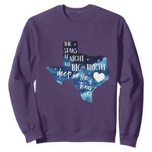 Texas Pride Sweatshirt The Stars at Night Are Big and Bright TS02 Purple Print Your Wear