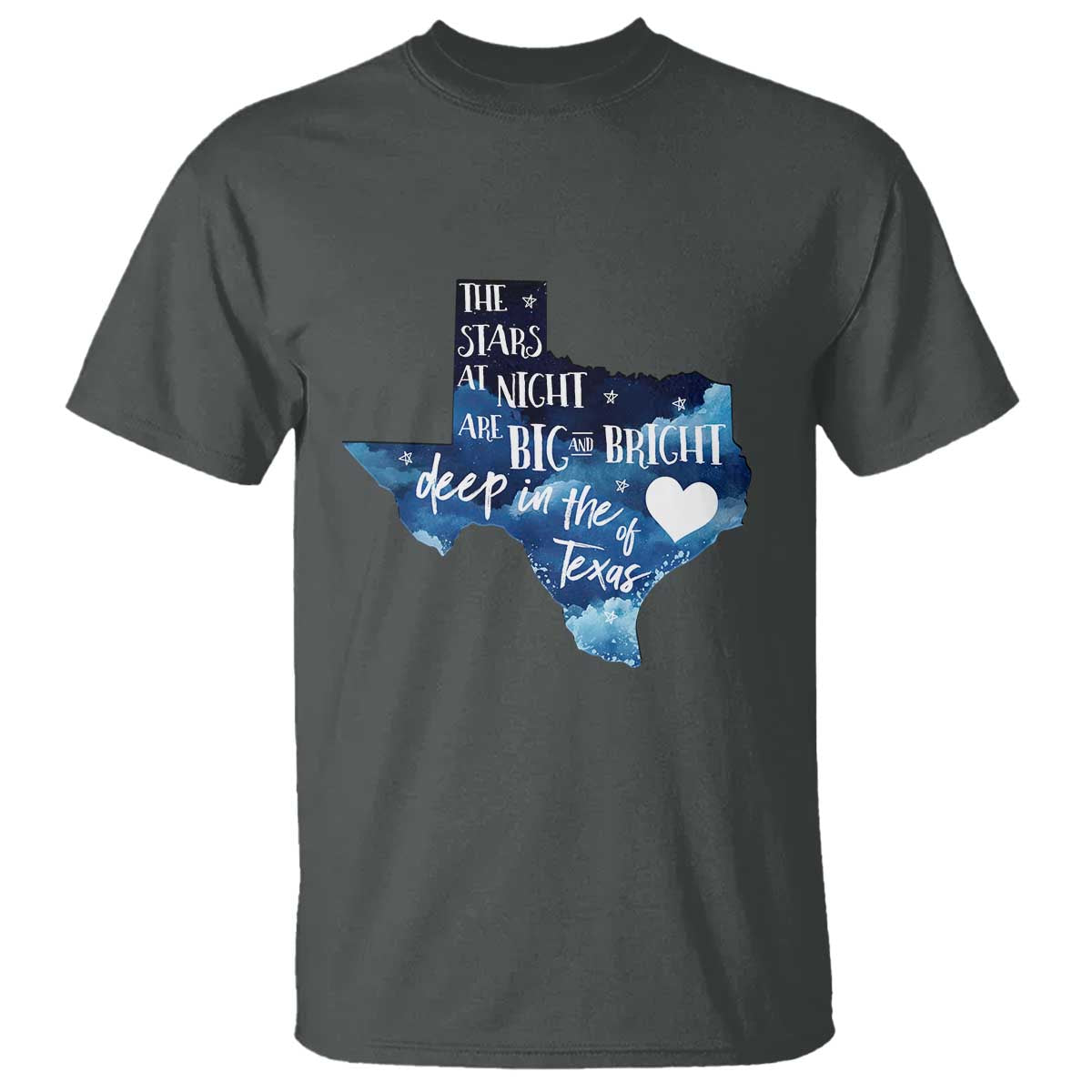 Texas Pride T Shirt The Stars at Night Are Big and Bright TS02 Dark Heather Print Your Wear