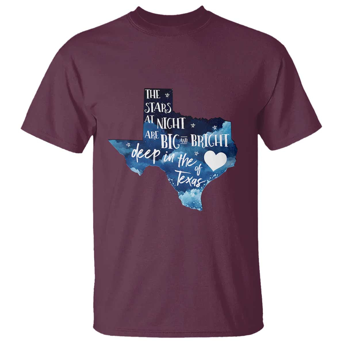 Texas Pride T Shirt The Stars at Night Are Big and Bright TS02 Maroon Print Your Wear