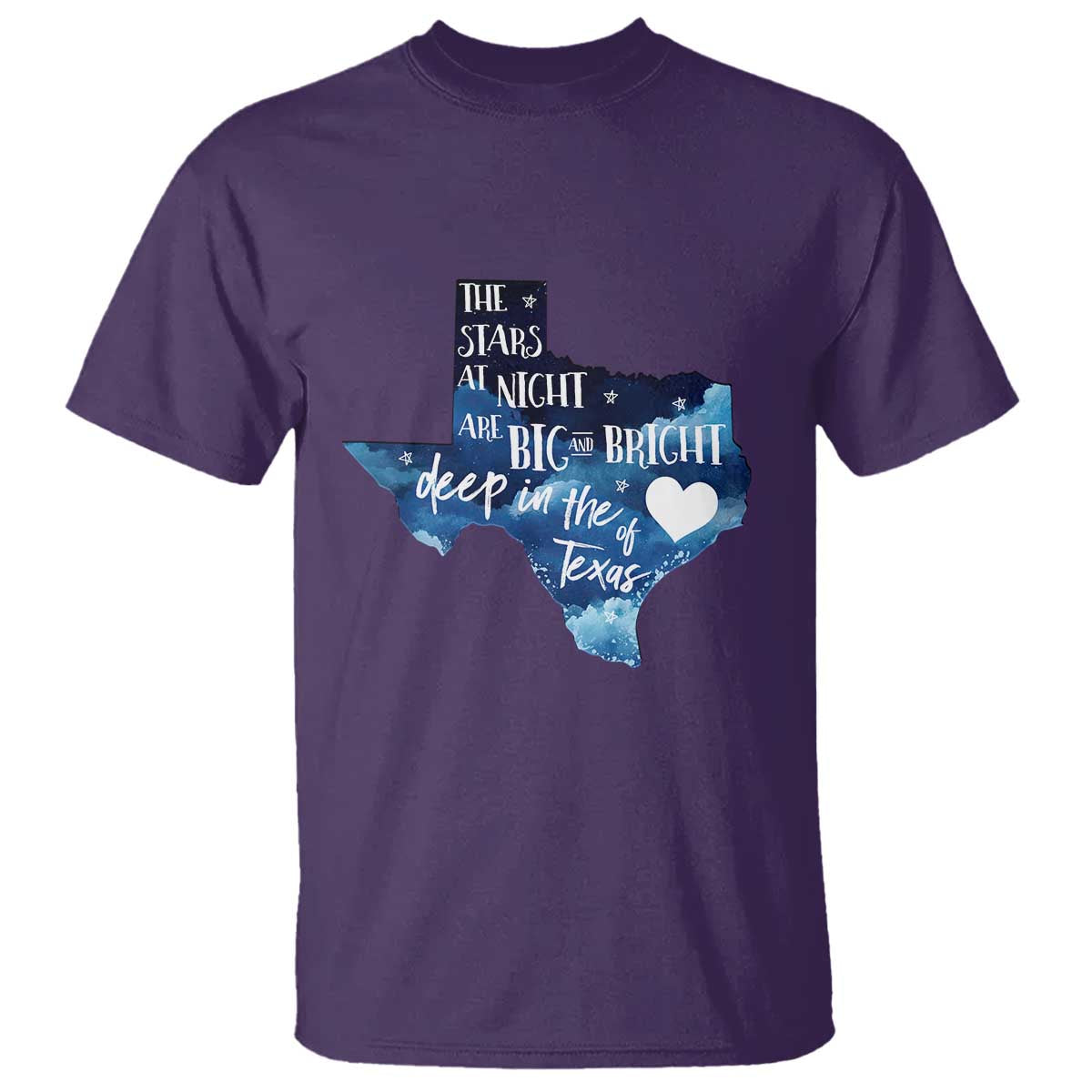 Texas Pride T Shirt The Stars at Night Are Big and Bright TS02 Purple Print Your Wear