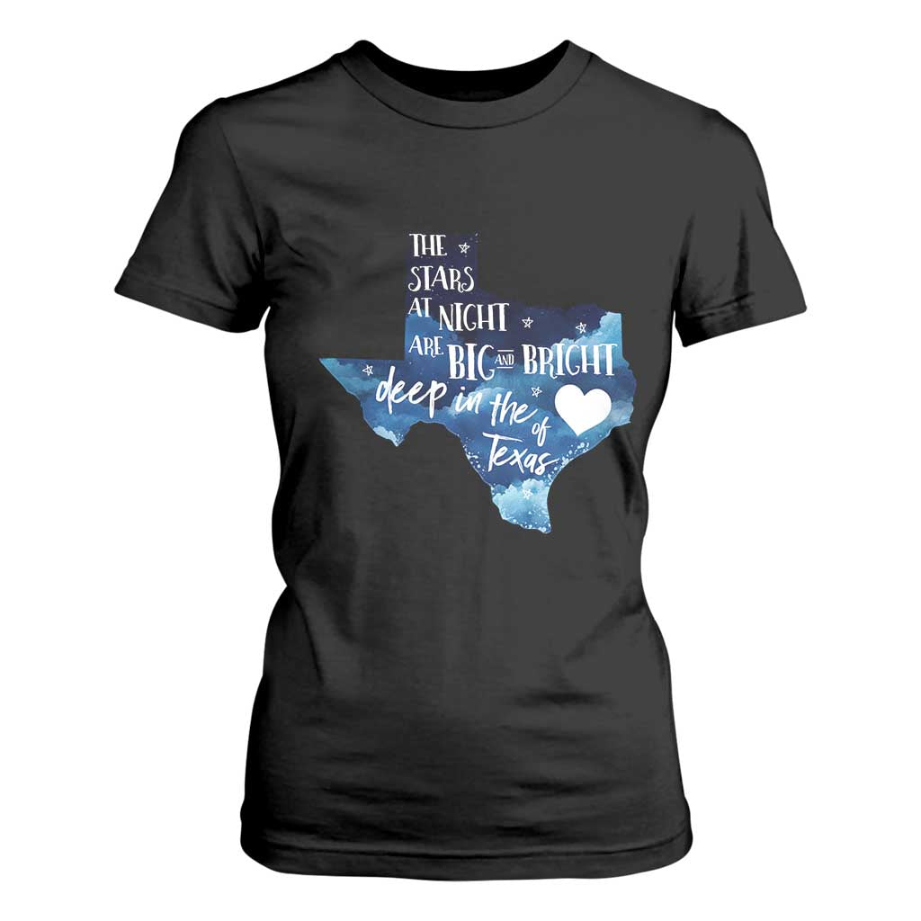 Texas Pride T Shirt For Women The Stars at Night Are Big and Bright TS02 Black Print Your Wear