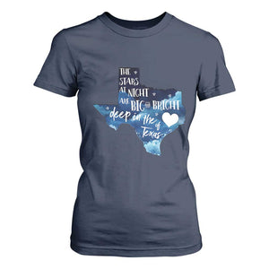 Texas Pride T Shirt For Women The Stars at Night Are Big and Bright TS02 Navy Print Your Wear