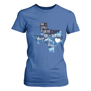 Texas Pride T Shirt For Women The Stars at Night Are Big and Bright TS02 Royal Blue Print Your Wear