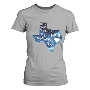 Texas Pride T Shirt For Women The Stars at Night Are Big and Bright TS02 Sport Gray Print Your Wear