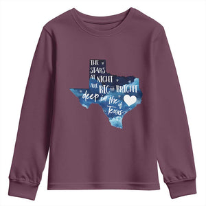 Texas Pride Youth Sweatshirt The Stars at Night Are Big and Bright TS02 Maroon Print Your Wear