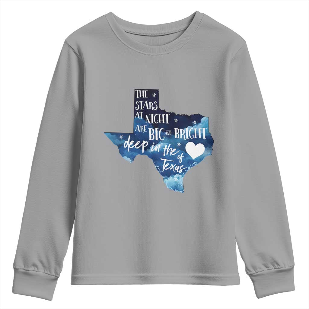 Texas Pride Youth Sweatshirt The Stars at Night Are Big and Bright TS02 Sport Gray Print Your Wear