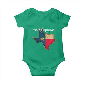 Strong Texas Baby Onesie Retro Lone Star State Pride Distressed Flag TS02 Irish Green Print Your Wear