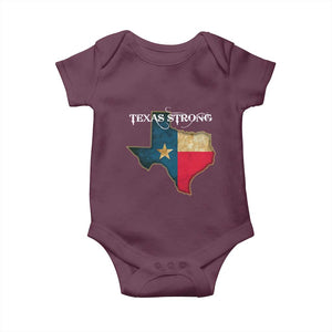 Strong Texas Baby Onesie Retro Lone Star State Pride Distressed Flag TS02 Maroon Print Your Wear