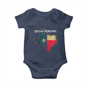 Strong Texas Baby Onesie Retro Lone Star State Pride Distressed Flag TS02 Navy Print Your Wear