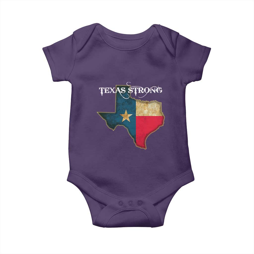 Strong Texas Baby Onesie Retro Lone Star State Pride Distressed Flag TS02 Purple Print Your Wear