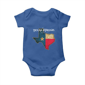 Strong Texas Baby Onesie Retro Lone Star State Pride Distressed Flag TS02 Royal Blue Print Your Wear