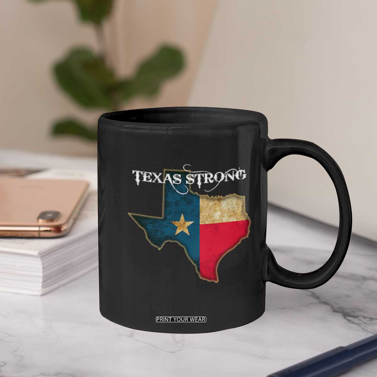 Strong Texas Coffee Mug Retro Lone Star State Pride Distressed Flag TS02 Print Your Wear