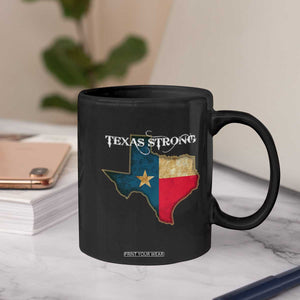 Strong Texas Coffee Mug Retro Lone Star State Pride Distressed Flag TS02 Print Your Wear