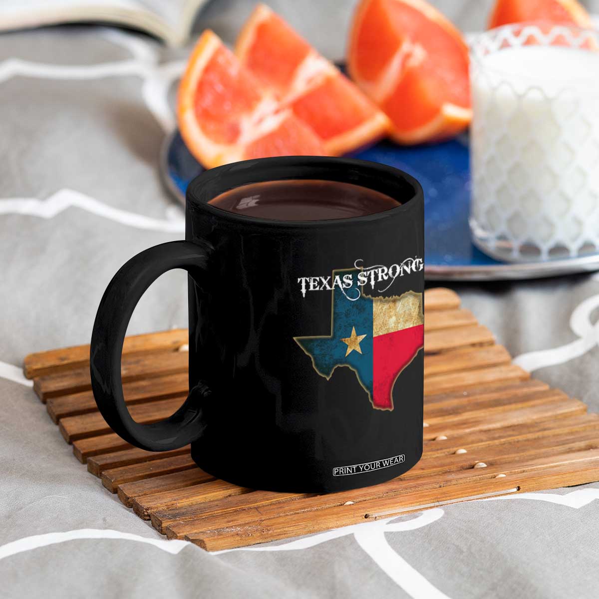 Strong Texas Coffee Mug Retro Lone Star State Pride Distressed Flag TS02 Print Your Wear