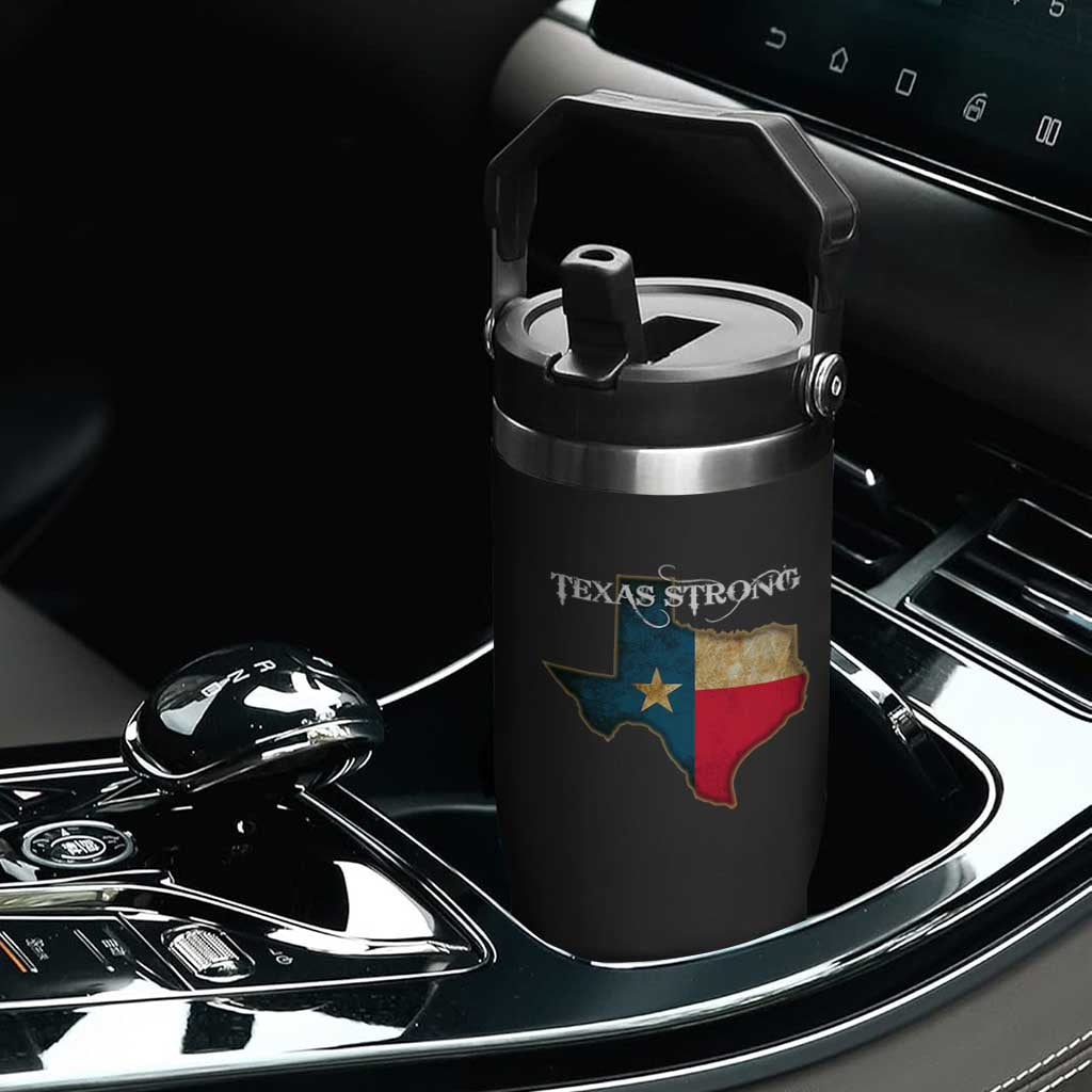 Strong Texas Flip Straw Tumbler Retro Lone Star State Pride Distressed Flag TS02 Print Your Wear