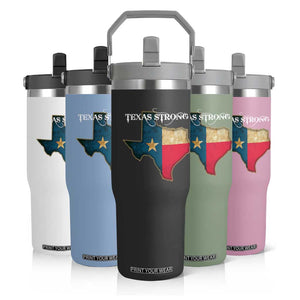 Strong Texas Flip Straw Tumbler Retro Lone Star State Pride Distressed Flag TS02 Print Your Wear