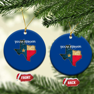 Strong Texas Ceramic Ornament Retro Lone Star State Pride Distressed Flag TS02 1pc Blue Print Your Wear