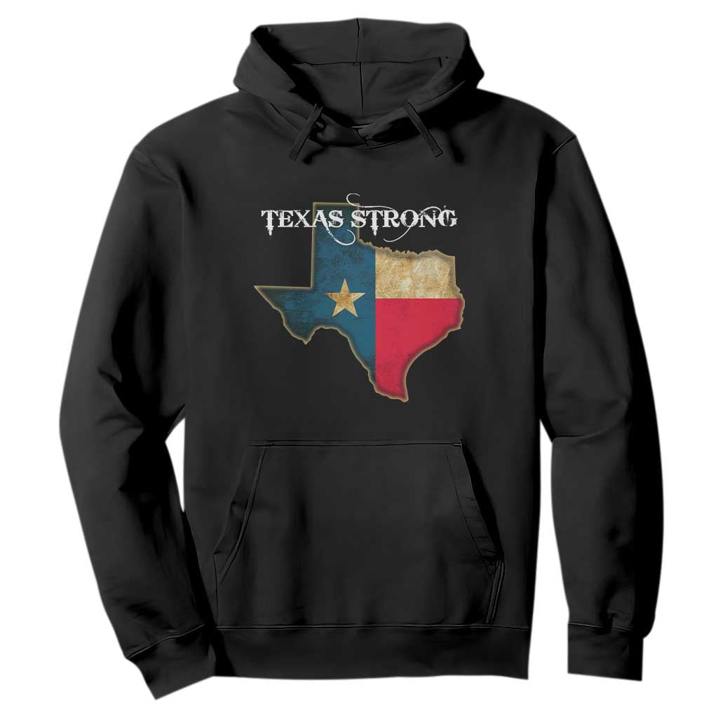 Strong Texas Hoodie Retro Lone Star State Pride Distressed Flag TS02 Black Print Your Wear