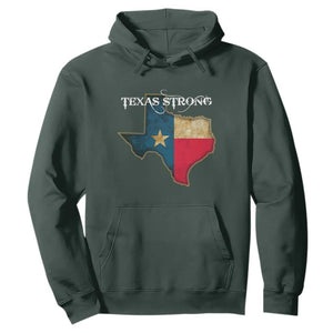 Strong Texas Hoodie Retro Lone Star State Pride Distressed Flag TS02 Dark Forest Green Print Your Wear