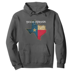 Strong Texas Hoodie Retro Lone Star State Pride Distressed Flag TS02 Dark Heather Print Your Wear