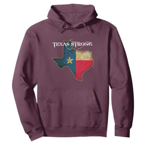 Strong Texas Hoodie Retro Lone Star State Pride Distressed Flag TS02 Maroon Print Your Wear