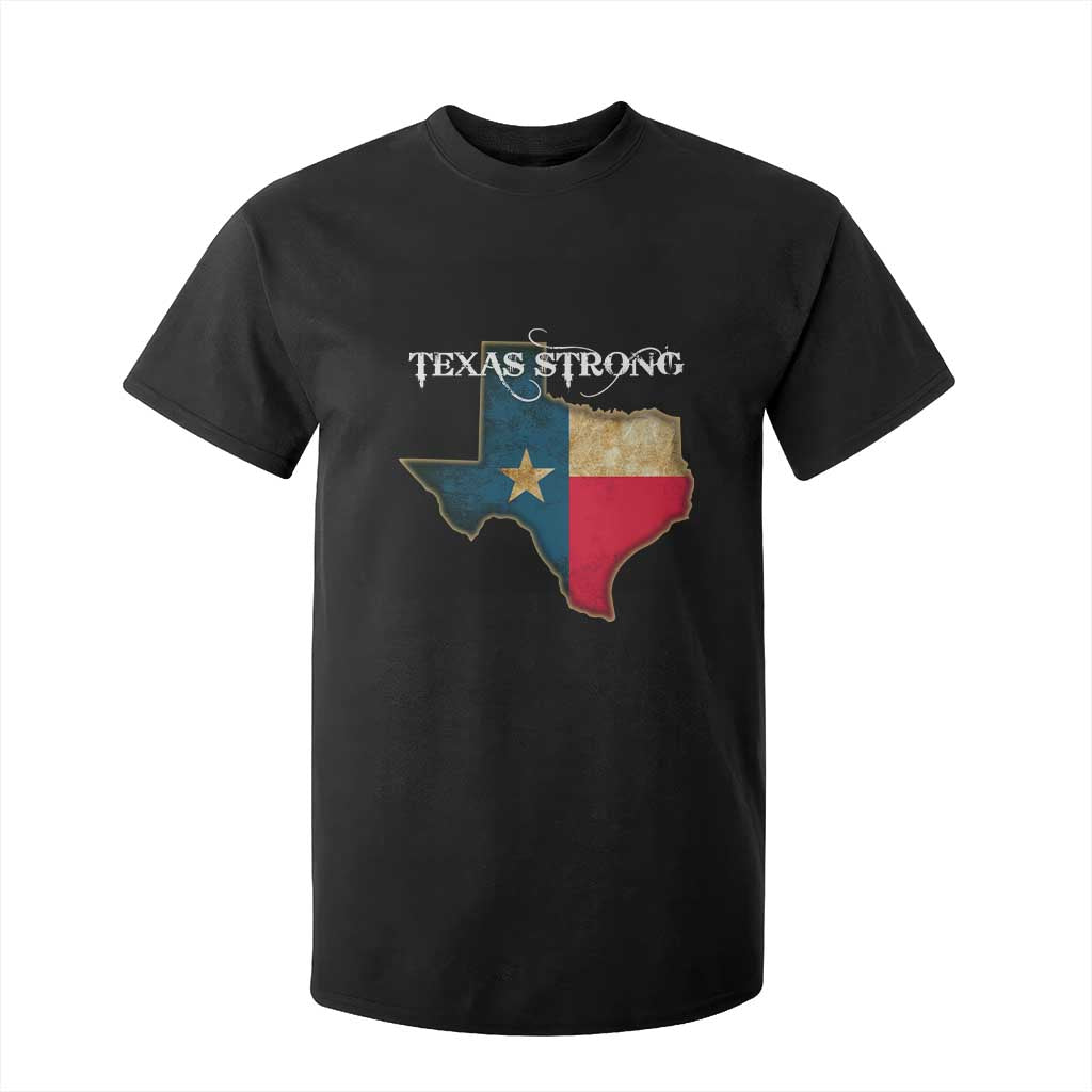 Strong Texas T Shirt For Kid Retro Lone Star State Pride Distressed Flag TS02 Black Print Your Wear