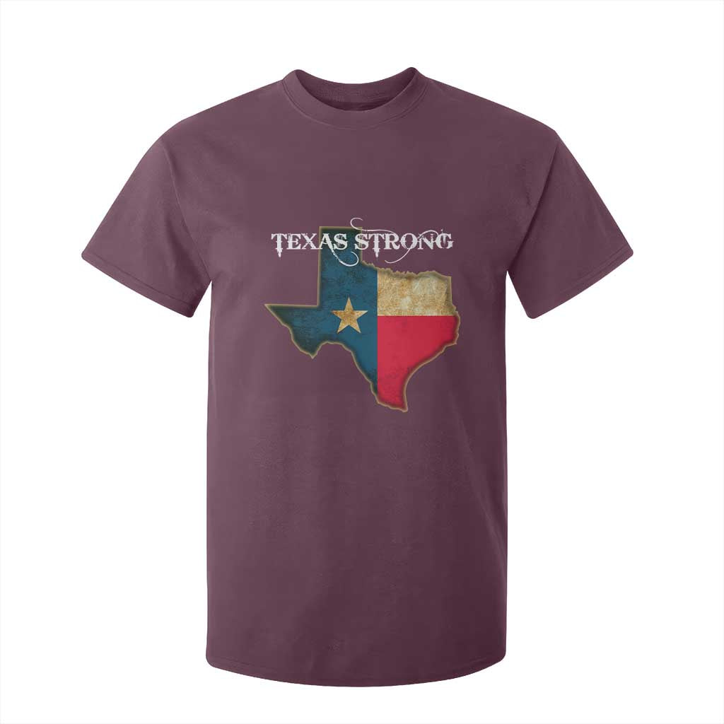 Strong Texas T Shirt For Kid Retro Lone Star State Pride Distressed Flag TS02 Maroon Print Your Wear