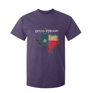 Strong Texas T Shirt For Kid Retro Lone Star State Pride Distressed Flag TS02 Purple Print Your Wear