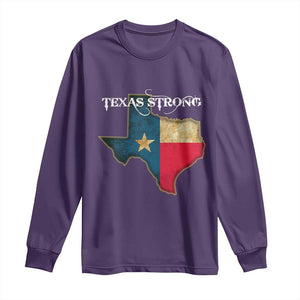 Strong Texas Long Sleeve Shirt Retro Lone Star State Pride Distressed Flag TS02 Purple Print Your Wear