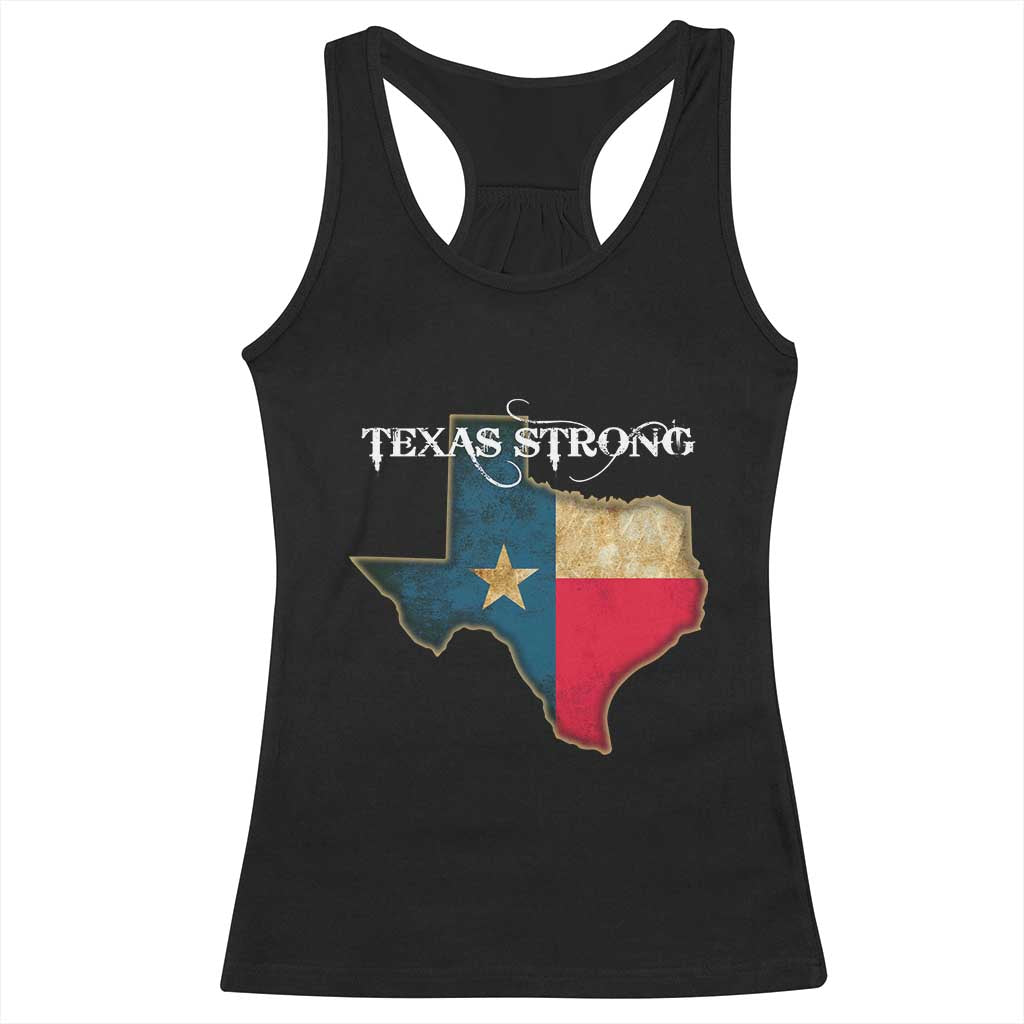 Strong Texas Racerback Tank Top Retro Lone Star State Pride Distressed Flag TS02 Black Print Your Wear