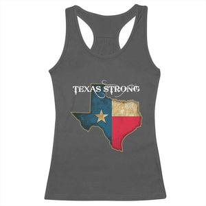 Strong Texas Racerback Tank Top Retro Lone Star State Pride Distressed Flag TS02 Dark Heather Print Your Wear
