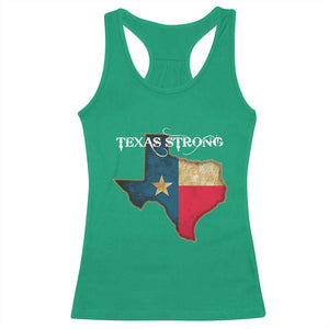 Strong Texas Racerback Tank Top Retro Lone Star State Pride Distressed Flag TS02 Irish Green Print Your Wear