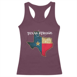 Strong Texas Racerback Tank Top Retro Lone Star State Pride Distressed Flag TS02 Maroon Print Your Wear