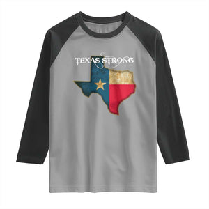 Strong Texas Raglan Shirt Retro Lone Star State Pride Distressed Flag TS02 Sport Gray Black Print Your Wear