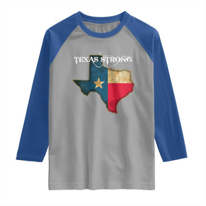 Strong Texas Raglan Shirt Retro Lone Star State Pride Distressed Flag TS02 Sport Gray Royal Print Your Wear
