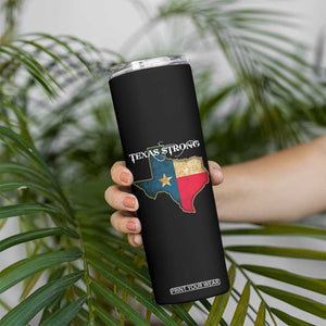 Strong Texas Skinny Tumbler Retro Lone Star State Pride Distressed Flag TS02 Print Your Wear