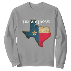 Strong Texas Sweatshirt Retro Lone Star State Pride Distressed Flag TS02 Sport Gray Print Your Wear