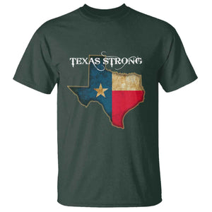 Strong Texas T Shirt Retro Lone Star State Pride Distressed Flag TS02 Dark Forest Green Print Your Wear