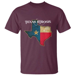 Strong Texas T Shirt Retro Lone Star State Pride Distressed Flag TS02 Maroon Print Your Wear