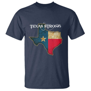 Strong Texas T Shirt Retro Lone Star State Pride Distressed Flag TS02 Navy Print Your Wear