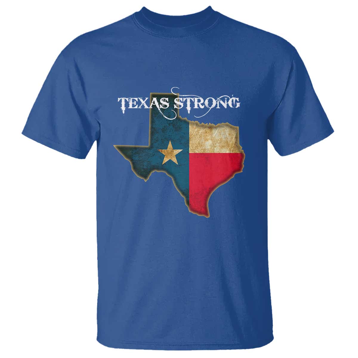 Strong Texas T Shirt Retro Lone Star State Pride Distressed Flag TS02 Royal Blue Print Your Wear
